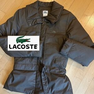 Lacoste Olive zip up  down jacket,  34 (4)  GD1092
